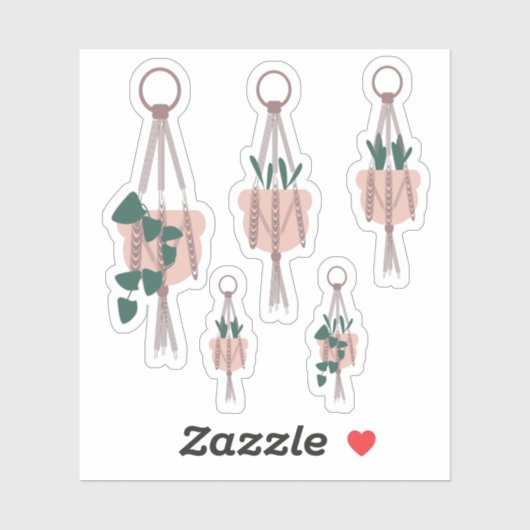 Hangende botanische kamerplanten meerdere groene p sticker (Vel)
