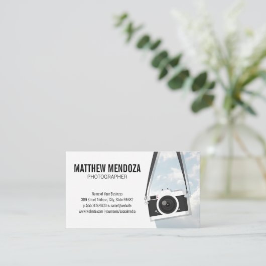 hangende camera visitekaartje (Staand voorkant)