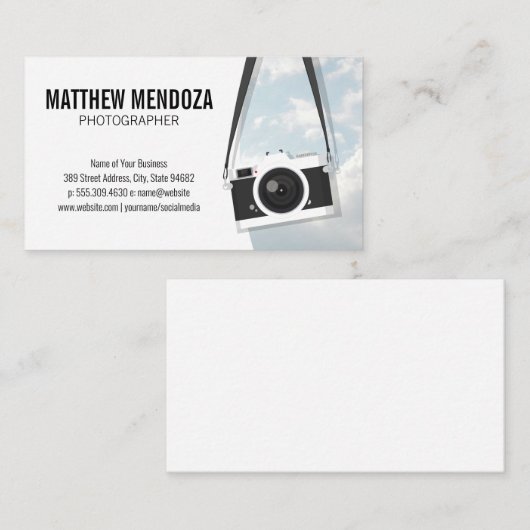hangende camera visitekaartje (Voorkant / Achterkant)