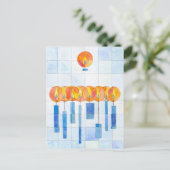 Hangende Chanoeka kaarsen Feestdagenkaart (Staand voorkant)