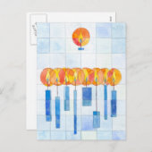 Hangende Chanoeka kaarsen Feestdagenkaart (Voorkant / Achterkant)