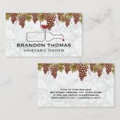 hangende druiven | wijnflessenschenking visitekaartje (Voorkant / Achterkant)