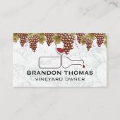 hangende druiven | wijnflessenschenking visitekaartje (Voorkant)