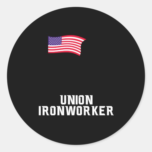 Hangende en knallende Union Iron Worker Ronde Sticker (Voorkant)