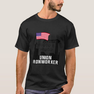 Hangende en knallende Union Iron Worker T-shirt