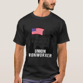 Hangende en knallende Union Iron Worker T-shirt (Voorkant)