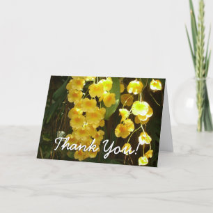 Hangende Gele Orchideeën Tropische Bloemen Bedankkaart