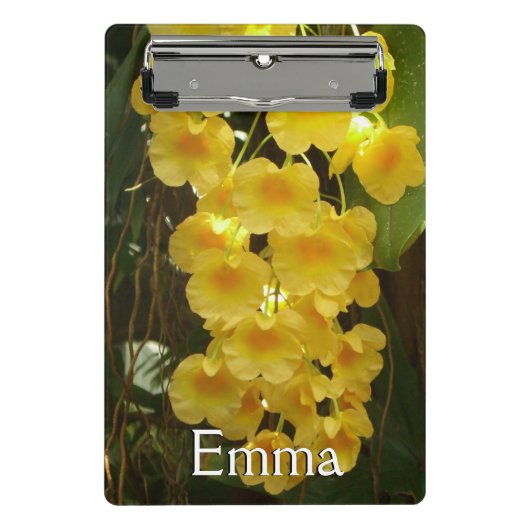 Hangende Gele Orchideeën Tropische Bloemen Mini Klembord (Voorkant)