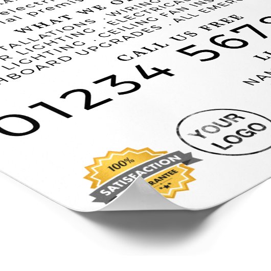 Hangende gloeilampen, elektricien Adverteren Poster (Hoek)