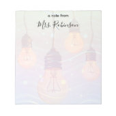 Hangende gloeilampen  Leraar Notitieblok (Voorkant)