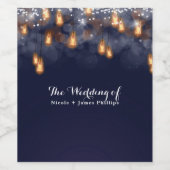  Hangende Gloeilampen Rustieke Huwelijksdouane Wijn Etiket (Enkel label)