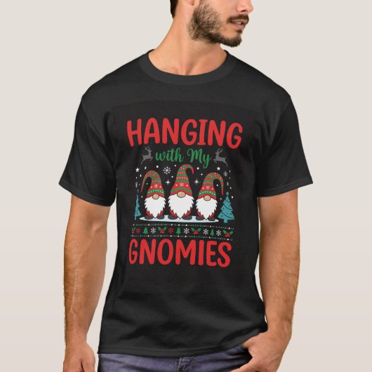 Hangende Gnomies Kerst Gnoom T-shirt (Voorkant)