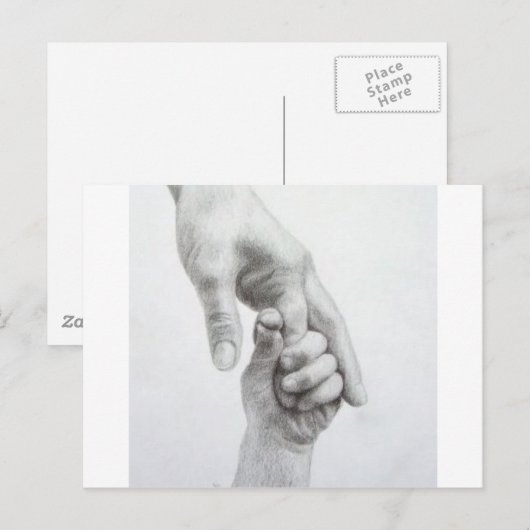 Hangende handen briefkaart (Voorkant / Achterkant)