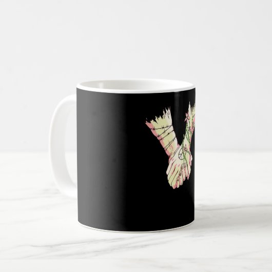 Hangende handen koffiemok (Voorkant links)