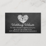 Hangende Hart Boom Chalkboard Bruiloft Website Informatiekaartje<br><div class="desc">Deze trouwkaarten zijn voorzien van een romantische hangende boom, en binnenkort echtgenoot en vrouw, die is gesneden in de vorm van een hart. De achtergrond van het krijtbordeffect maakt deze websitekaarten perfect voor elk stel dat een chique moderne bruiloft plant. Deze websitekaarten kunnen eenvoudig worden aangepast aan uw feestbehoeften en...</div>