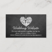 Hangende Hart Boom Chalkboard Bruiloft Website Informatiekaartje (Voorkant)