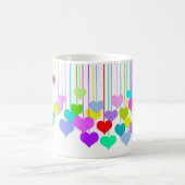 Hangende harten op wit koffiemok (Center)