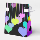 Hangende harten op zwart bedankdoosjes (Achterkant)