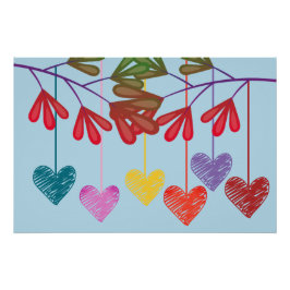 Hangende Hartjes Boom Perfect Poster