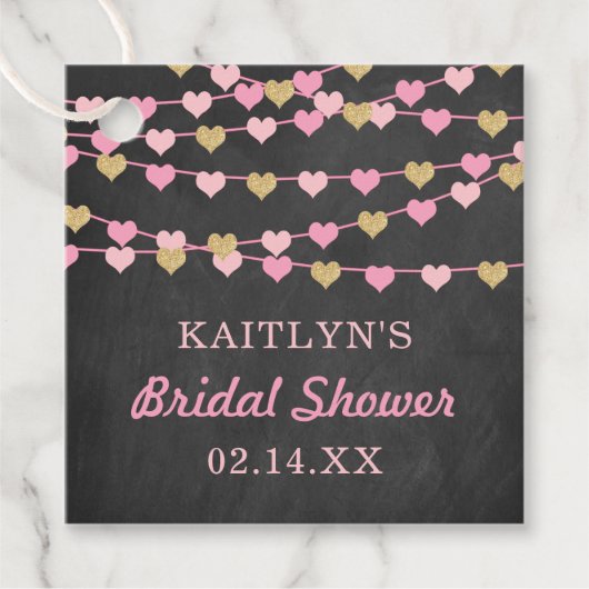 Hangende Hartjes Bruiloft Bedankjes Labels (Voorkant)