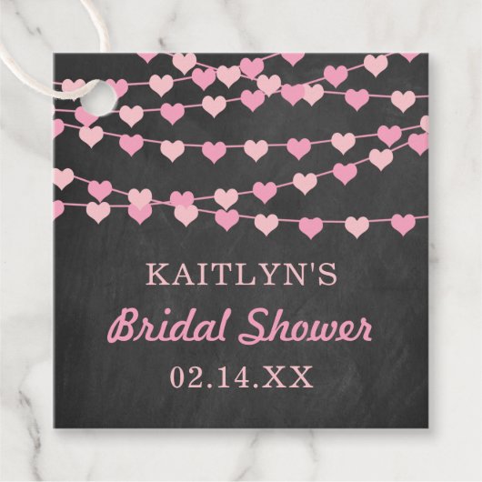 Hangende Hartjes Bruiloft Feest Bedankjes Labels (Voorkant)