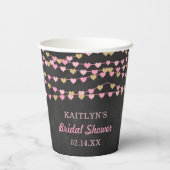 Hangende Hartjes Bruiloft Feest Papieren Bekers (Achterkant)