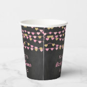 Hangende Hartjes Bruiloft Feest Papieren Bekers (Rechts)