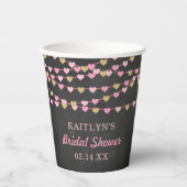 Hangende Hartjes Bruiloft Feest Papieren Bekers (Voorkant)
