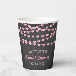 Hangende Hartjes Bruiloft Feest Papieren Bekers