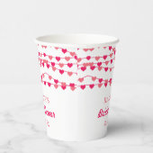 Hangende Hartjes Bruiloft Feest Papieren Bekers (Rechts)