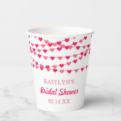 Hangende Hartjes Bruiloft Feest Papieren Bekers (Voorkant)