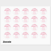 Hangende Hartjes Bruiloft Feest Ronde Sticker (Vel)