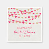 Hangende Hartjes Bruiloft Feest Servet (Voorkant)