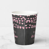 Hangende Hartjes Bruiloft Feestje Papieren Bekers (Rechts)