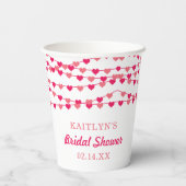 Hangende Hartjes Bruiloft Papieren Bekers (Achterkant)