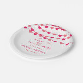 Hangende Hartjes Bruiloft Papieren Bordje (Gekanteld)