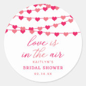 Hangende Hartjes Bruiloft Ronde Sticker (Voorkant)