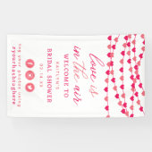 Hangende Hartjes Bruiloft Welcome Spandoek (Horizontaal)