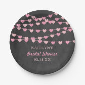 Hangende Hartjes Bruiloftfeest Papieren Bordje (Voorkant)