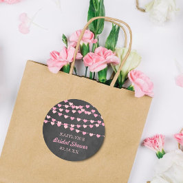 Hangende Hartjes Bruiloftsshower Ronde Sticker