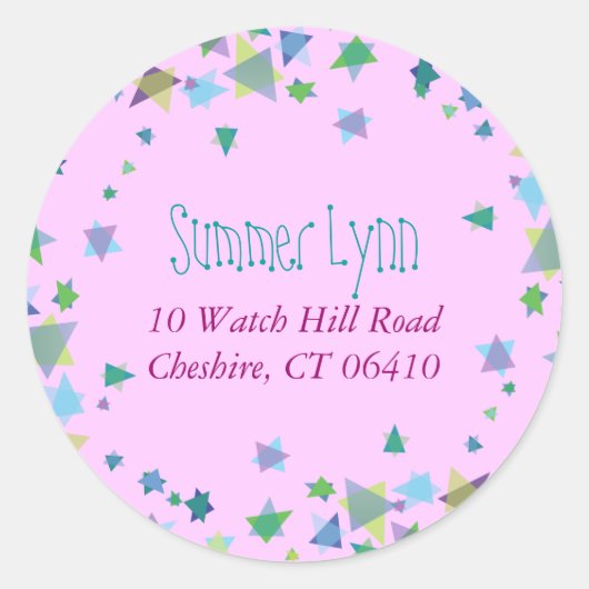 HANGENDE HEBREEUWSE BRIEF Retouradres Sticker Seal (Voorkant)