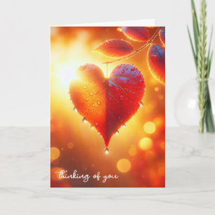 Hangende herfst hart blad kaart