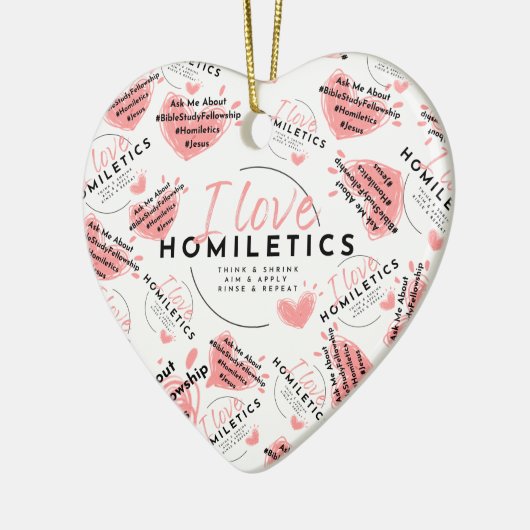 Hangende Homiletiek Hart Keramisch Ornament (Links)