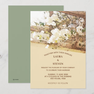 Hangende jasmijnbloemen Huwelijksuitnodiging Kaart