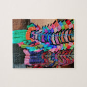 Hangende jurken markt kraam legpuzzel (Horizontaal)