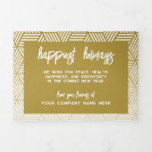 Hangende Kalender, Logo, Modern Gold Business Drieluik Wenskaart (Cover)