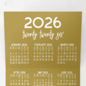 Hangende Kalender, Logo, Modern Gold Business Drieluik Wenskaart (Binnenzijde eerst)