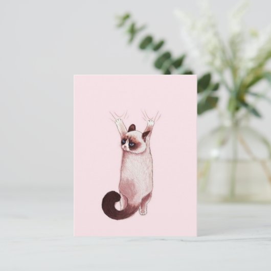 Hangende Kat Briefkaart (Staand voorkant)