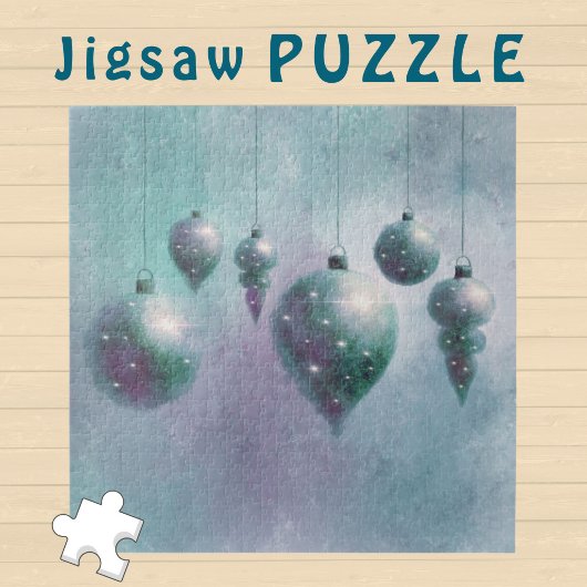 Hangende Kerst Turquoise Blauwgroen Baubles - Legpuzzel