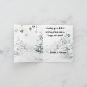 Hangende Kerstversiering Wintertafereel Prettig Ke Feestdagen Kaart (Binnen)